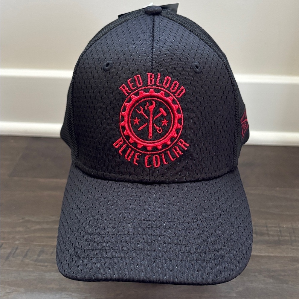 Grunt Style Fitted Red Blood,Blue Collar,embroidered logo canvas/mesh cap